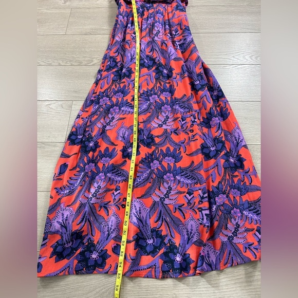 Anthropologie Maeve Macie Maxi Dress Jungle Floral Coral Purple - Picture 11 of 13